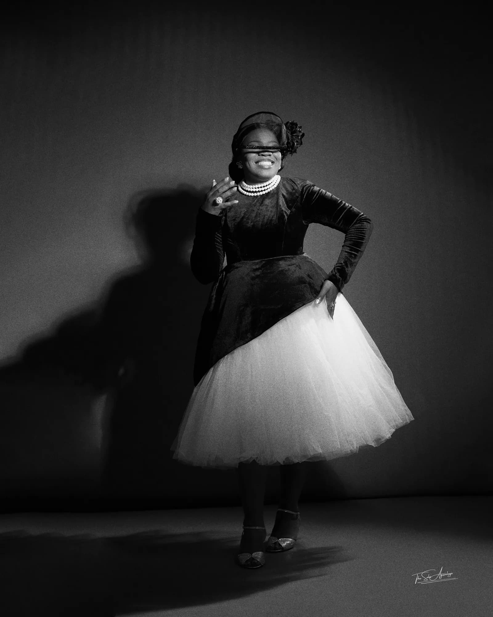 Monochrome studio portrait