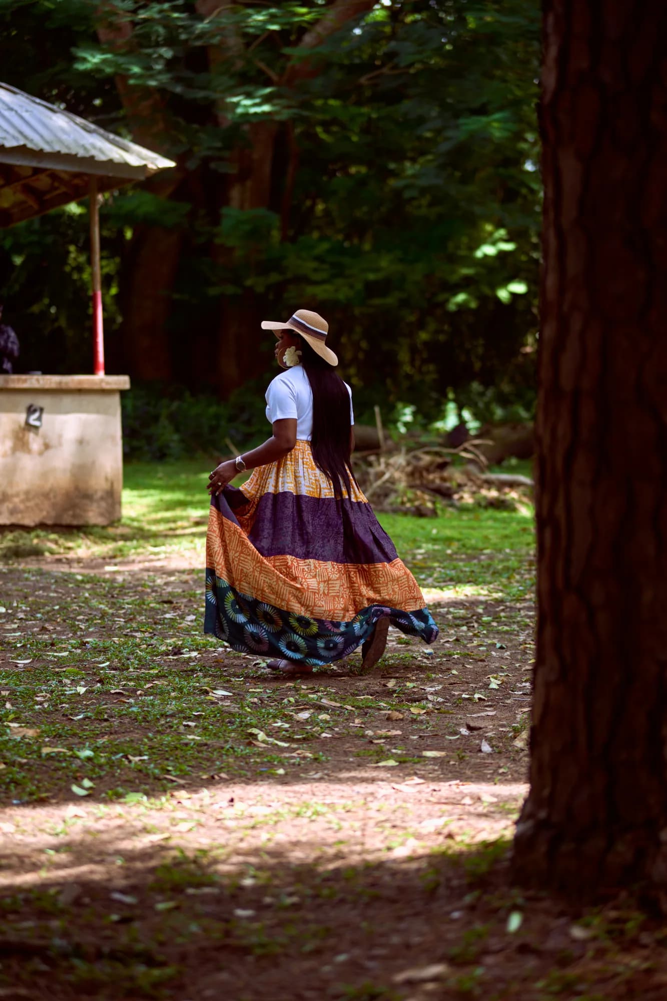 Ebahi walking through a forest